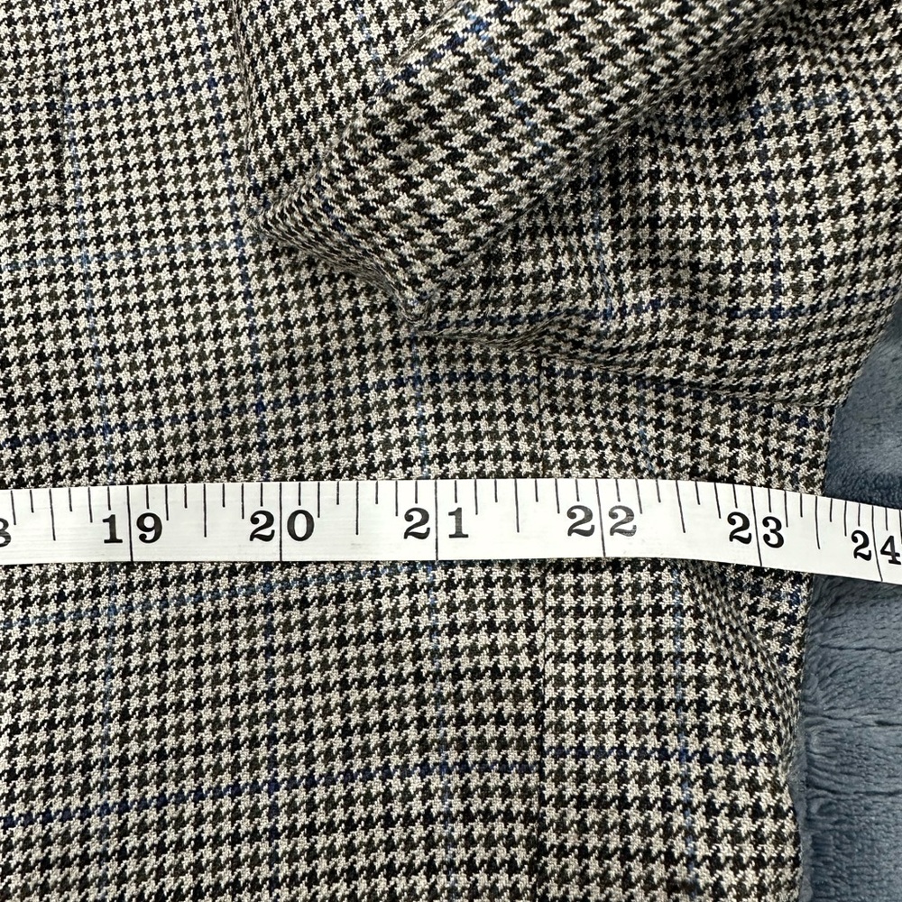 Lauren Ralph Lauren Silk Blazer Jacket Mens 44L Houndstooth Windowpane Gray - Picture 5 of 7